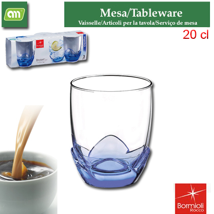 PACK 3 VASO 20 CL AZUL BOUQUET BORMIOLI