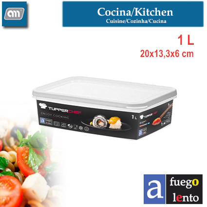 HERMETICO TUPPER CHEF RECTANG 1 L [A FUEGO LENTO]