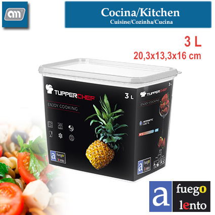 HERMETICO TUPPER CHEF RECTANG 3 L [A FUEGO LENTO]