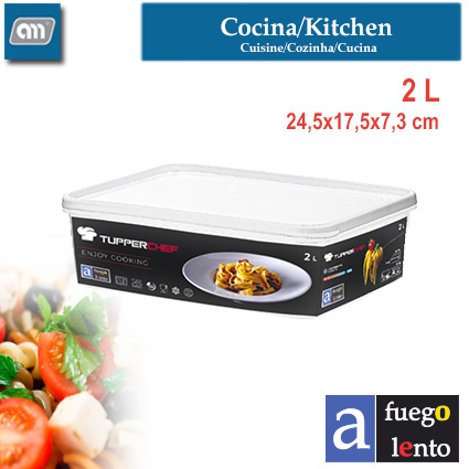 HERMETICO TUPPER CHEF RECTANG 2 L [A FUEGO LENTO]