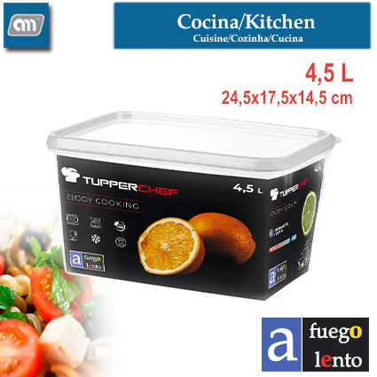 HERMETICO TUPPER CHEF RECTANG 4,5 L [A FUEGO LENTO